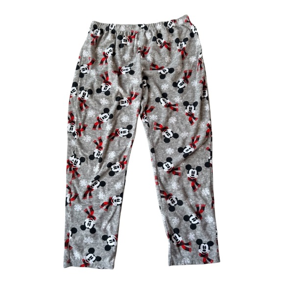 Disney Mickey Mouse Winter Fleece Pajama Pants Unisex XL Holiday Family Matching - Picture 2 of 6